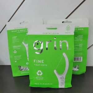 3 Pack Grin Fine Tight Teeth Flossypx Minty Recycled Plastic‎ 14CT